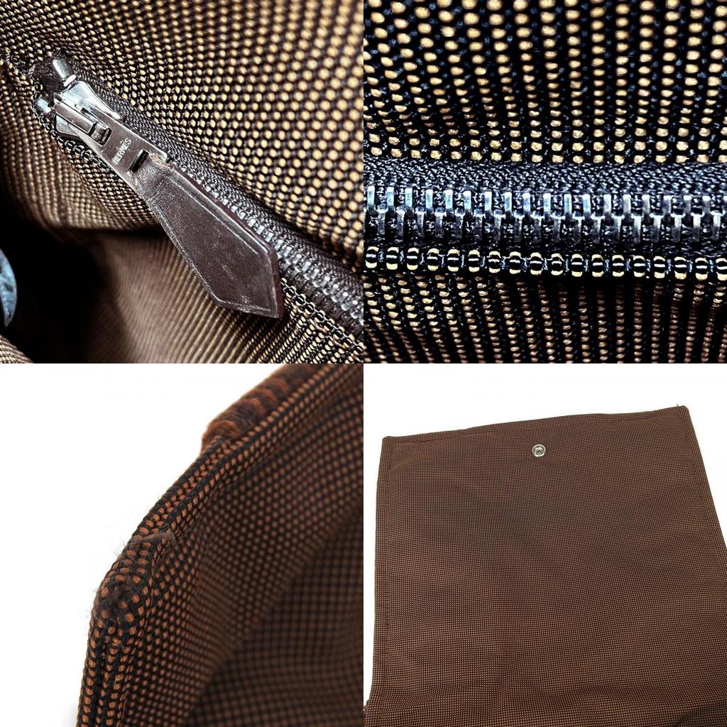 Gebrauchte HERMES Schultertasche Bassus PM Her Line Canvas Braun Braun lässig