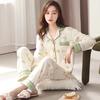 In the elderly 100% pure cotton pajamas women's spring and autumn models autumn and winter long-sleeved large-size suit casual can wear loungewear