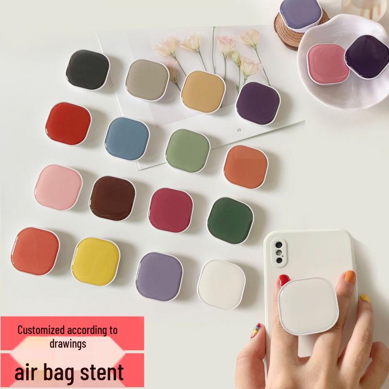

Solid Color Epoxy Square Mobile Phone Holder - Creative Gift for Desk & Live Broadcast N12 Pink