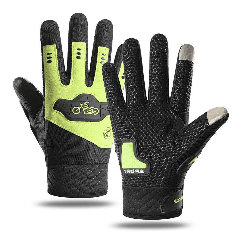 Riding Gloves Non Slip Driving  Outdoor Cycling Touch Screen Electric Bike Windproof and Cold Mountain Climbing Men's Fingers Spring and Autumn