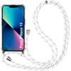 Phone Case - iPhone 13 - Flexible - Transparent - Anti-scratch - White Cord