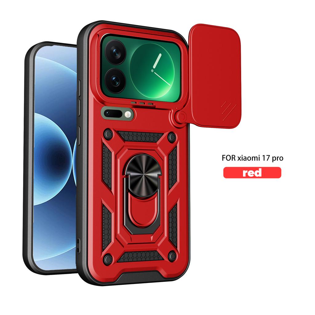 For Xiaomi 17 Pro Max Case Xiaomi 17 Pro Cover Mi17 ProMAX Magnetic Ring Holder Armor Phone Case Slide Camera Protect Back Cover
