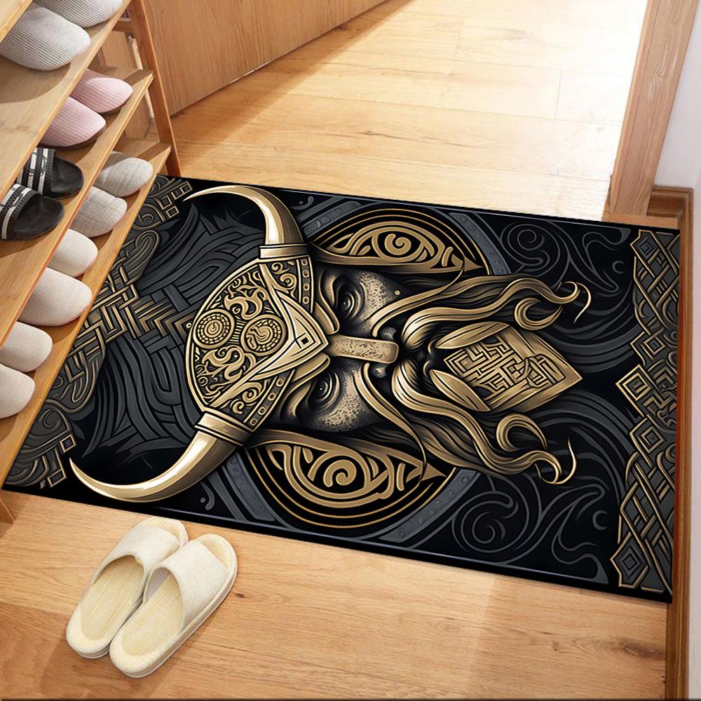 Viking Warrior Artwork Floor Mats for Living Room, Bedroom and Room Decoration Are Suitable for Gifts.