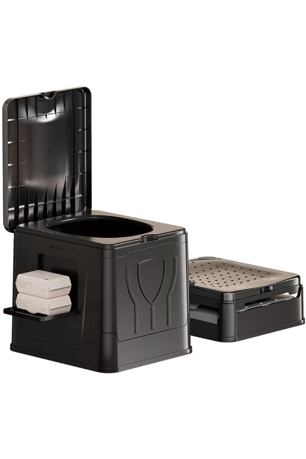 

Portable Folding Toilet Stool for Emergency Use Nursing and Can Also Be Used as a Step EMICHE [Emergency Preparedness, Care, Leisure, Camping, Stool] чёрный