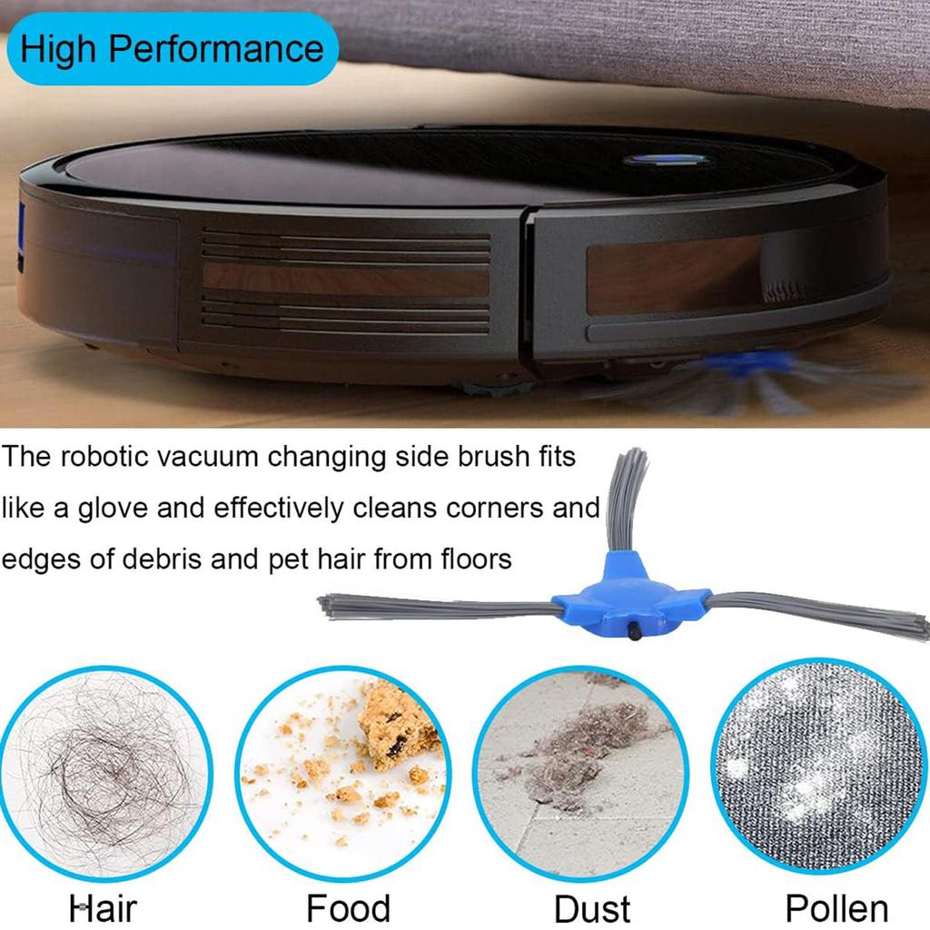 10 Pack Replacement Side Brushes Cleaning Tool Easy Installation Sweeper Part Suitable for 11S 30C Robot Vacuum Cleaner