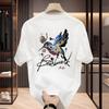 High-quality Men's Fashionable Casual T-shirt, Spring and Summer Bird Print T-shirt, Lightweight Pure Cotton Short-sleeved
