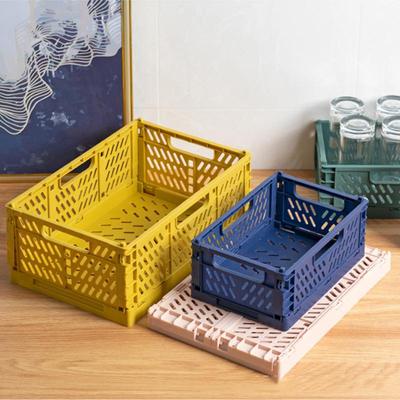 Caja de Almacenamiento Plegable Creativa Suministros de Almacenamiento para el Hogar Contenedor de Utilidad Cosmético Caja Organizadora de Escritorio Cesta Plegable de Plástico
