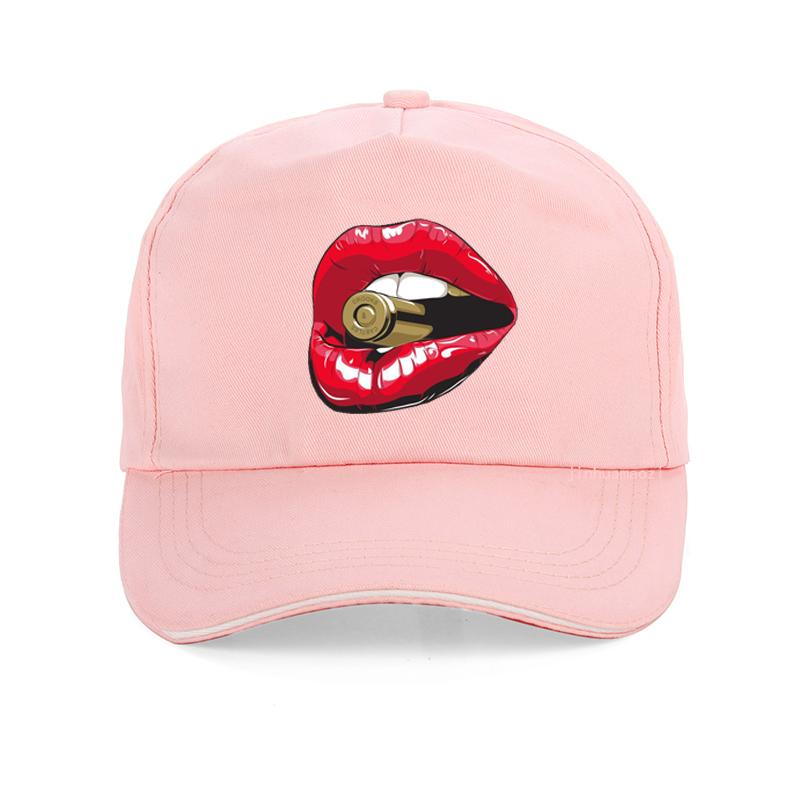 Summer Fashion Red Lips Bullet Print Women Baseball Cap Men Casual Brand Cotton Funny Swag Aesthetic Unisex Hip Hop Gothic Hat