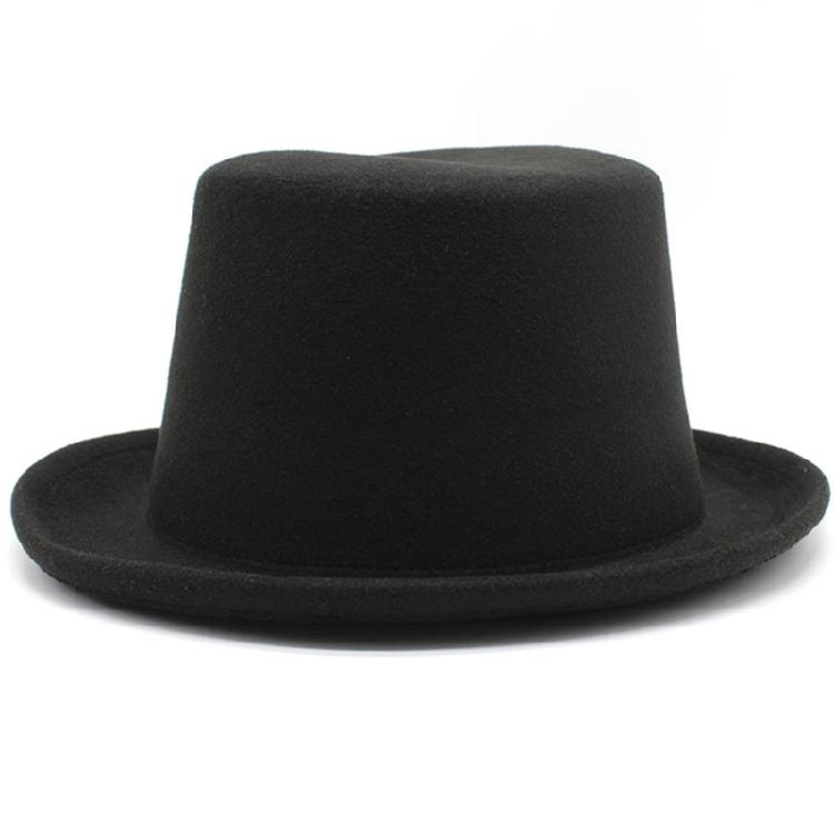 Roll Brim Fedora Cap Flat Top Hat Adult Unisex Magician Hat Masquerade Balls Cap