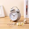 Metal spray painted simple digital flat head pin bell alarm clock children student bedside night light creative fashion double bell clock