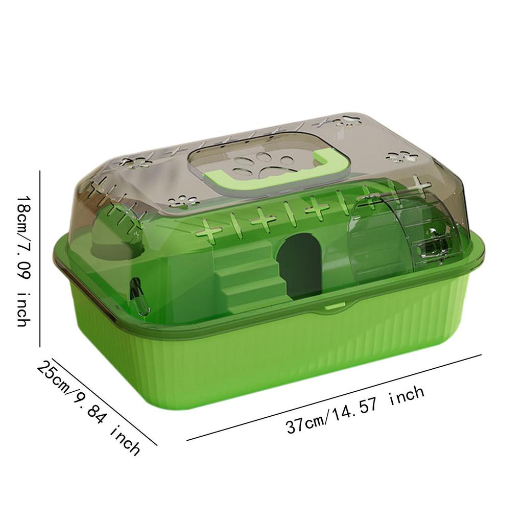 Travel Transparent Hamster House Hamster Carry Case Cage Ventilation Portable Hamster Cage for Guinea Pigs Rats Small Animals