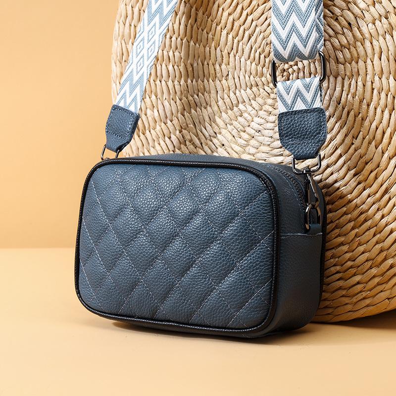 Leather Women'S Bag Trendy Fashion Shoulder Messenger Bag Diamond Square Bag