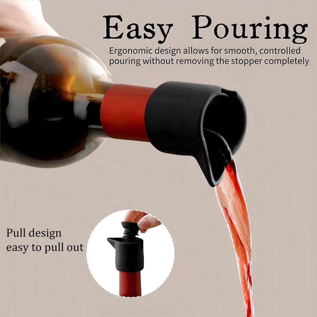 Silicone Wine And Beverage Bottle Caps Set Leak Proof Champagne Bottles Sealer Stoppers Wine Stopper Bar Kitchen Tool Reusable