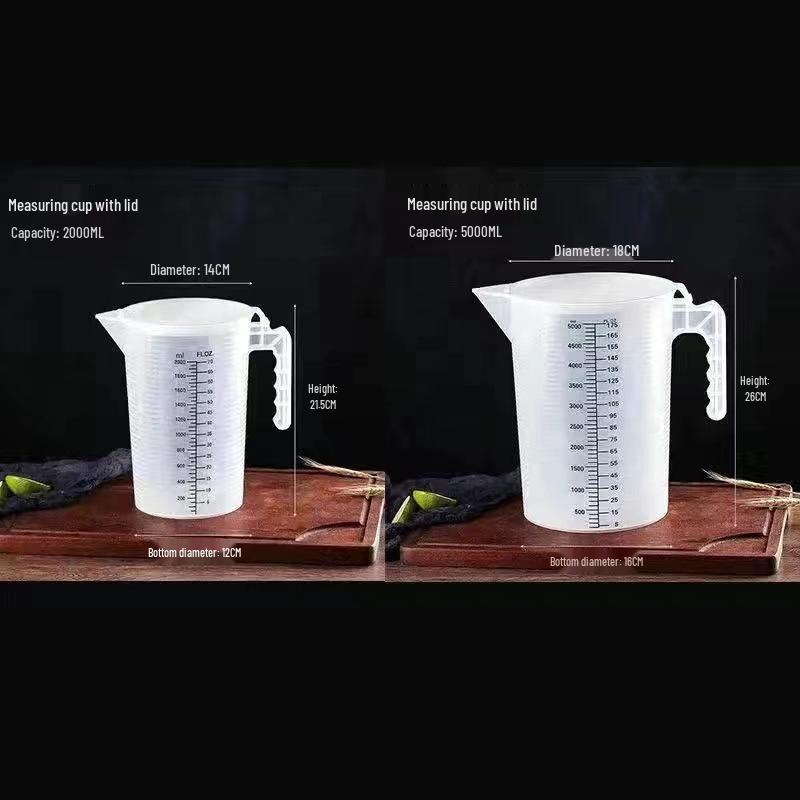 Graduated Measuring Cup Set - 1000ml & 5000ml Cylinders for Milk Tea Shop Equipment