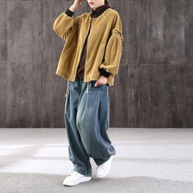 Jeans larghi oversize da donna denim pantaloni incrociati casual pantaloni harem vintage femminili pantaloni Bloomers jeans a gamba larga mamma