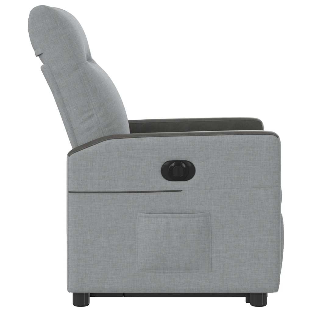 Electric Recliner Chair with Rising Function Light Grey Fabric