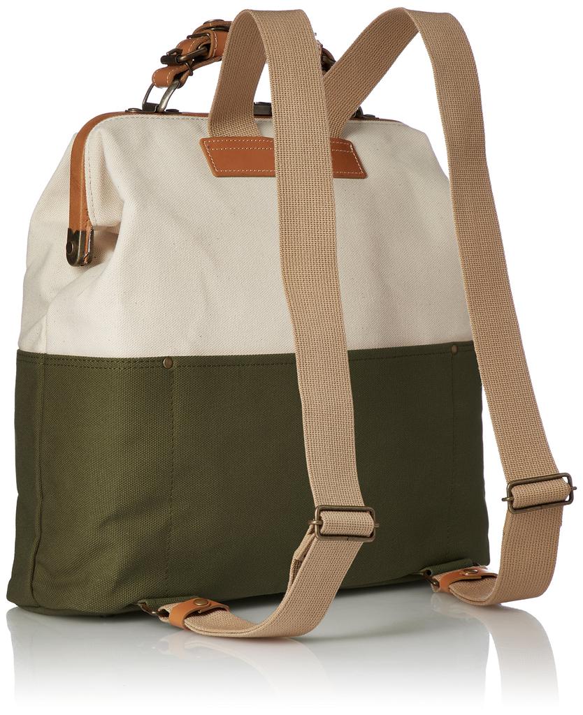 Dulles Backpack Canvas Combination Momenya Gozaburo Made in Toyooka Hyogo the holy land of bags Khaki [Kiwada] [Kiwada] City, Prefecture,