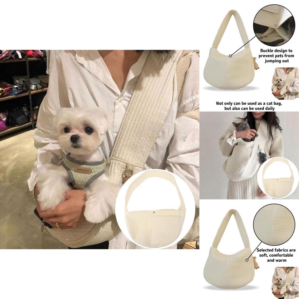 Stylish Cat Carrier With Single Shoulder And Crossbody Straps Perfect For Outdoor Adventures