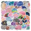 55 New Brain Colorful Brain Stickers Personalized Decorative Suitcase Notebook Waterproof Stickers
