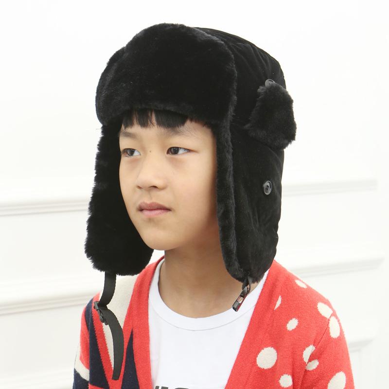 Fleece children's windproof and cold-proof travel ear protection cotton hat Thickened warm and windproof ear protection hat