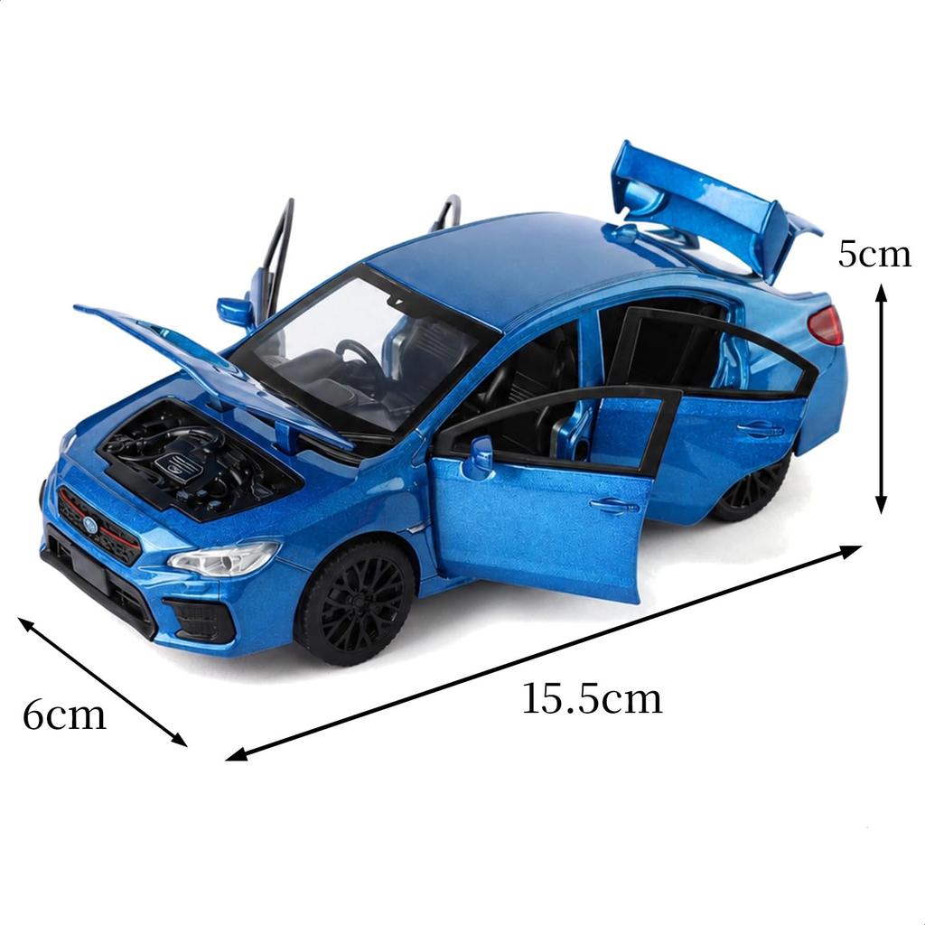 Heimanba Subaru WRX STI 2020 1/30 Scale Diecast Model Car, Q3007A, Blue, Light & Sound