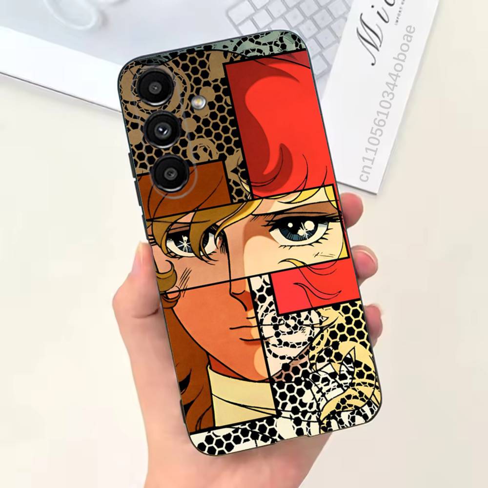 Rose of V-Versailles Lady Oscar Phone Case For Samsung S25,24,21,22,23,20,S30,Ultra,Plus,Fe,Lite,Note,5G Black Soft