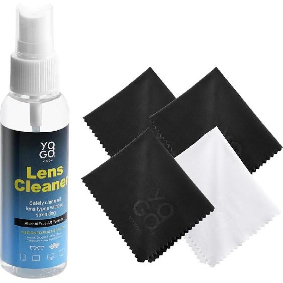 Lens Cleaner Spray 2 Eyeglass Cleaner, with 5 Microfiber Cloths Kit Ammonia and Streak Free Safe for Eyewear and Electronics 5 Piece Set