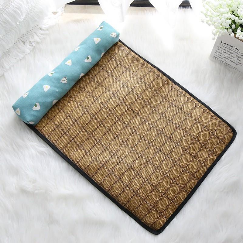 Tapete Refrescante Natural para Gato Verão Tapete Auto-Refrigerante para Animais de Estimação Tapete Cama para Gatos para Cães Interno Tapete de Vime Tecido Cama para Gato Dormindo