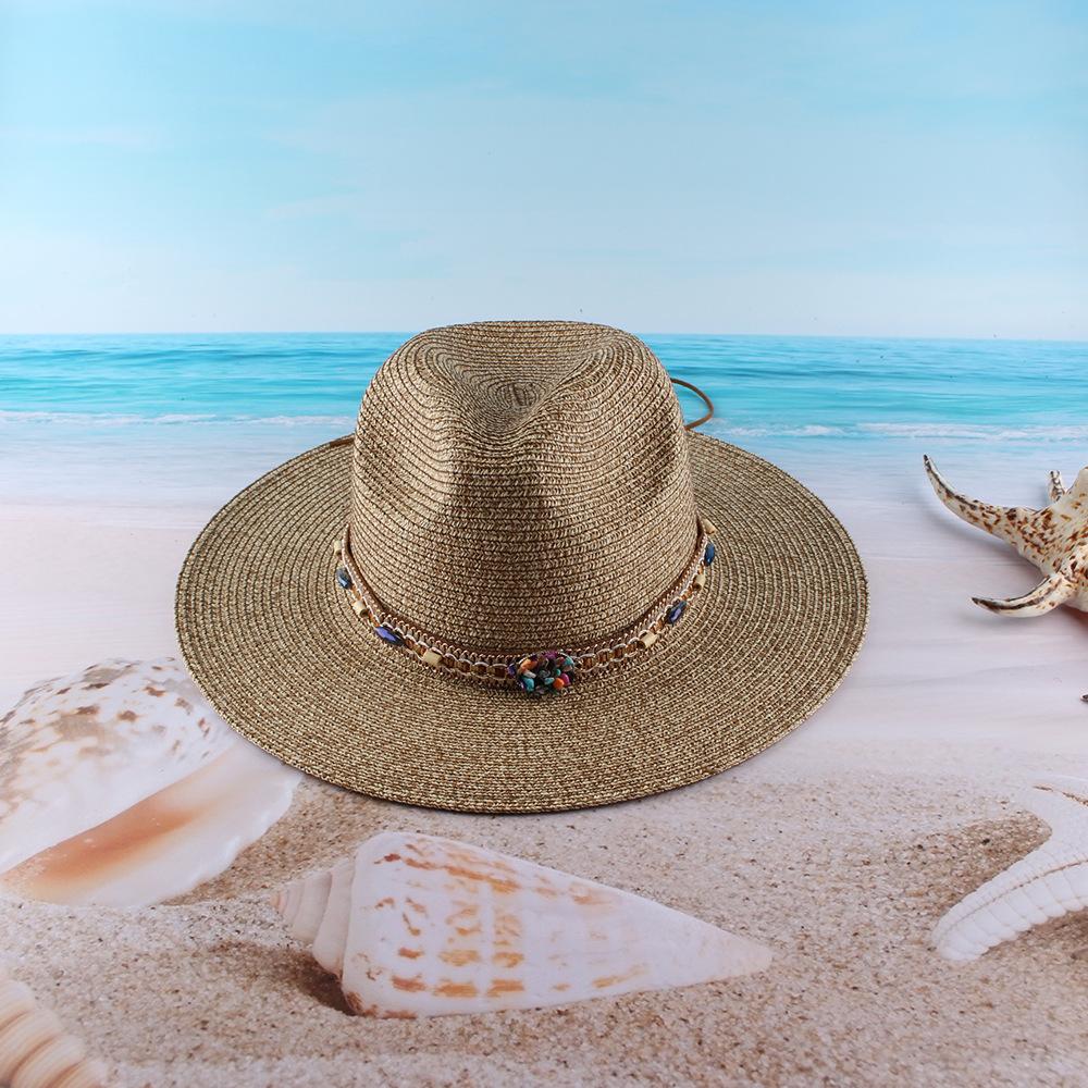 New European and American Style Jazz Sunshade Sunscreen Beach Hat, Women's Spring and Summer Comfortable and Breathable Versatile Bell Hat