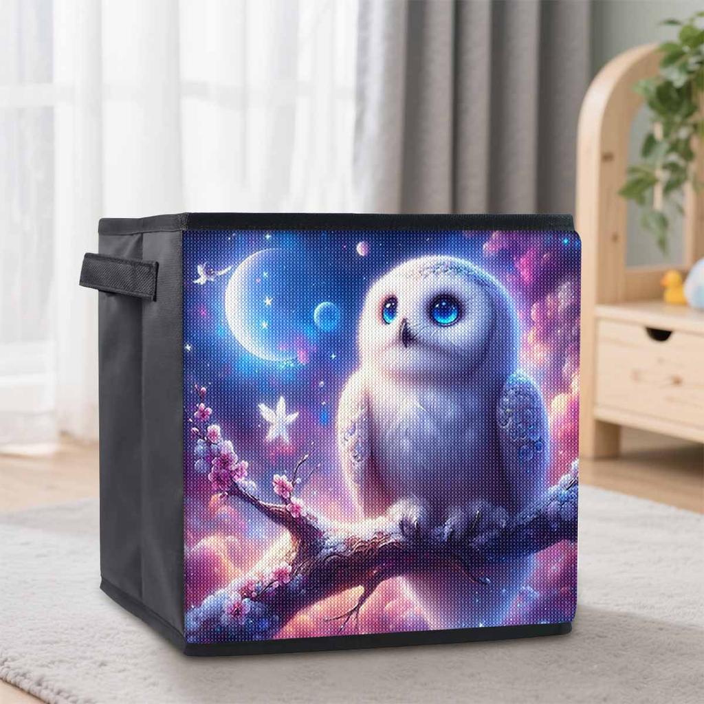 The Owl on The Branch 5D Diamond Painting Storage Basket Full Round Drill Mosaic Diamond Embroidery Cross Stitch Kits Home Decor Home Decor