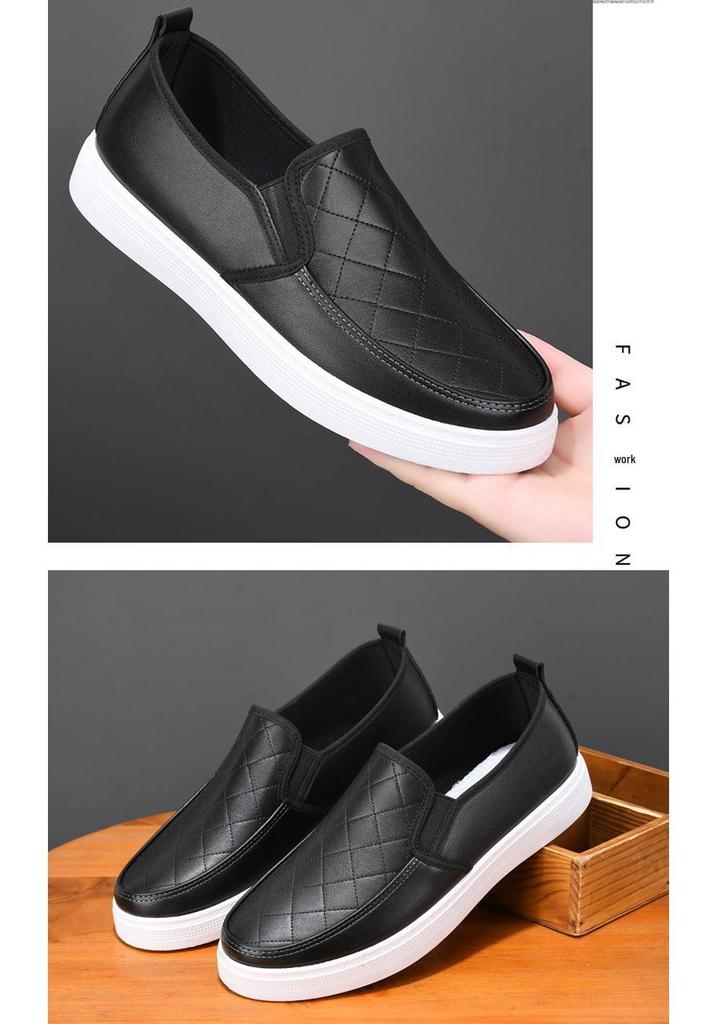 Men's White Non-Slip Casual Nurse Shoes - Comfortable, Lightweight, and Breathable Hospital Work Footwear.