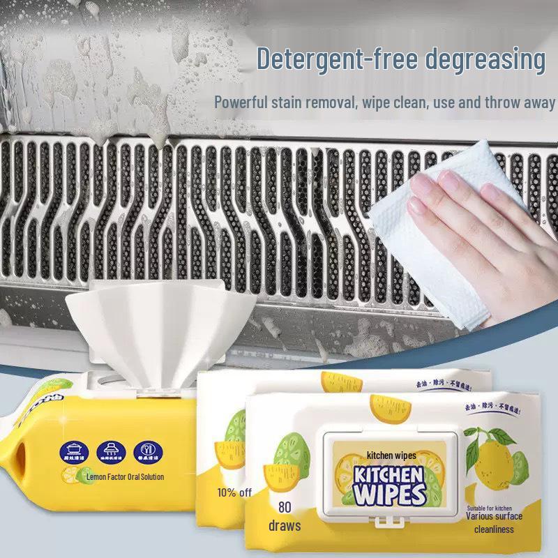 Large Kitchen Wipes for Oil and Stain Removal, Ideal for Cleaning Range Hoods