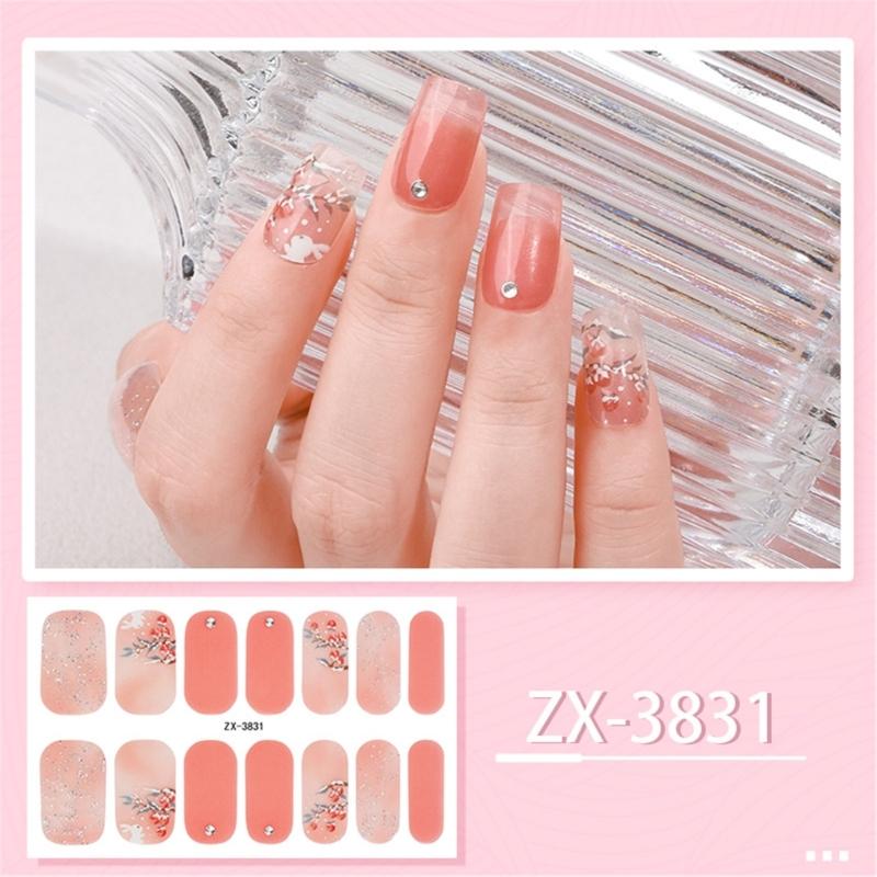 Nail Polish Stickers Self-Adhesive Nail Sticker Manicure Sticker Waterproof Full Wrap Nail Strips with Nail File