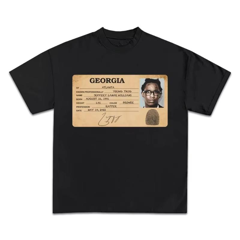 

Who s Young Thug Graphic Print Cotton T-Shirt Crew Neck High Quality Short Sleeve Casual Streetwear Y2k men clothing streetw... 5XL різнокольоровий