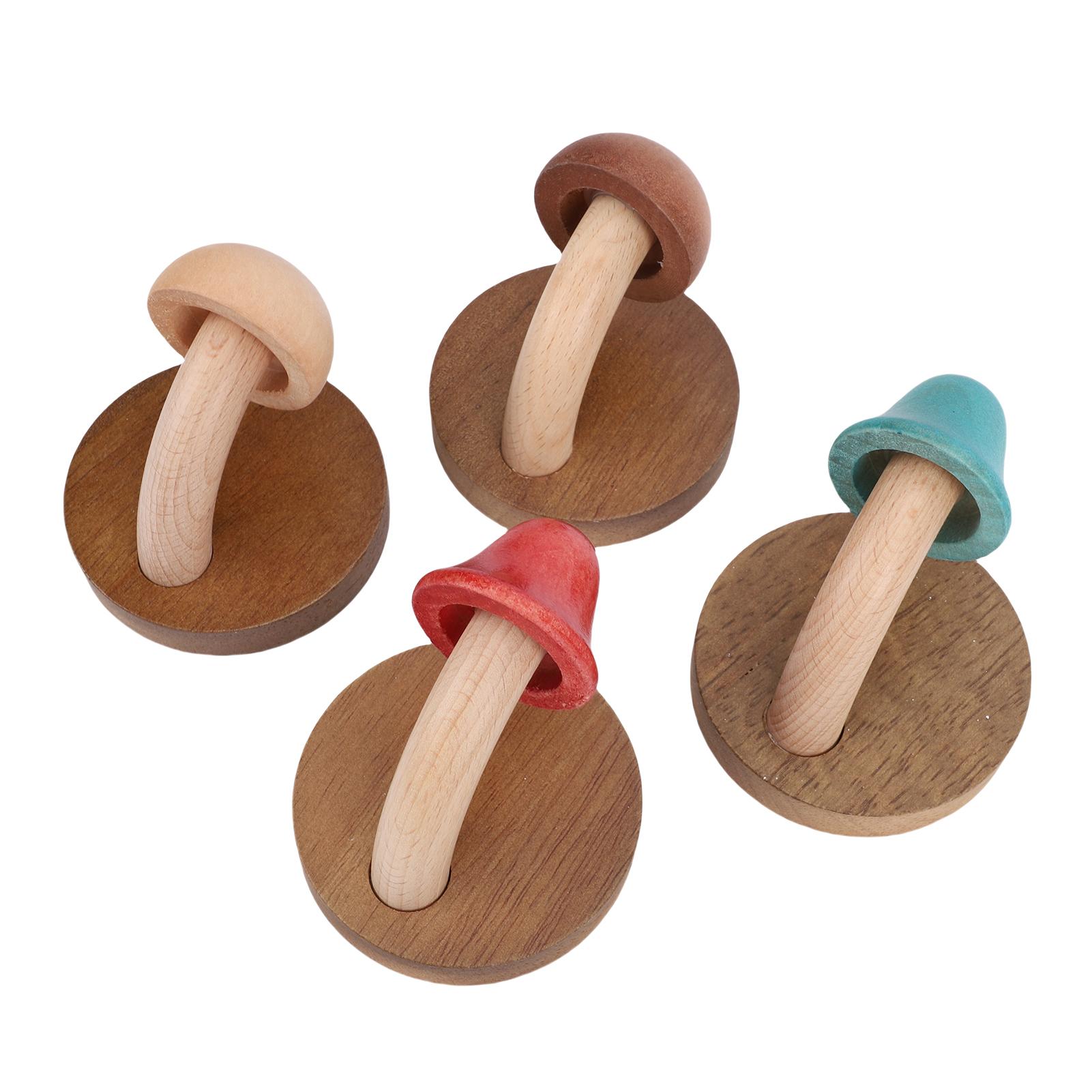 

4pcs Wooden Mushroom Coat Hooks Hangers Decorative Wall Mounted Towel Hangers Solid Wood Type 1