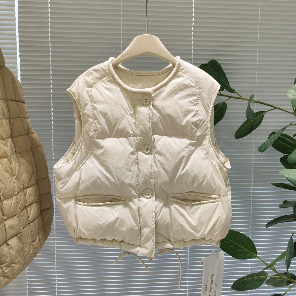Down Cotton Jacket and Vest Women's New Bread Jacket Fashionable Small Versatile Vest Warm Vest Horse Clip