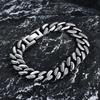 Herren Edelstahl Armband 14mm Poliert Schlangenstruktur Geometrisches Design Minimalistisch Markant Biker Stil