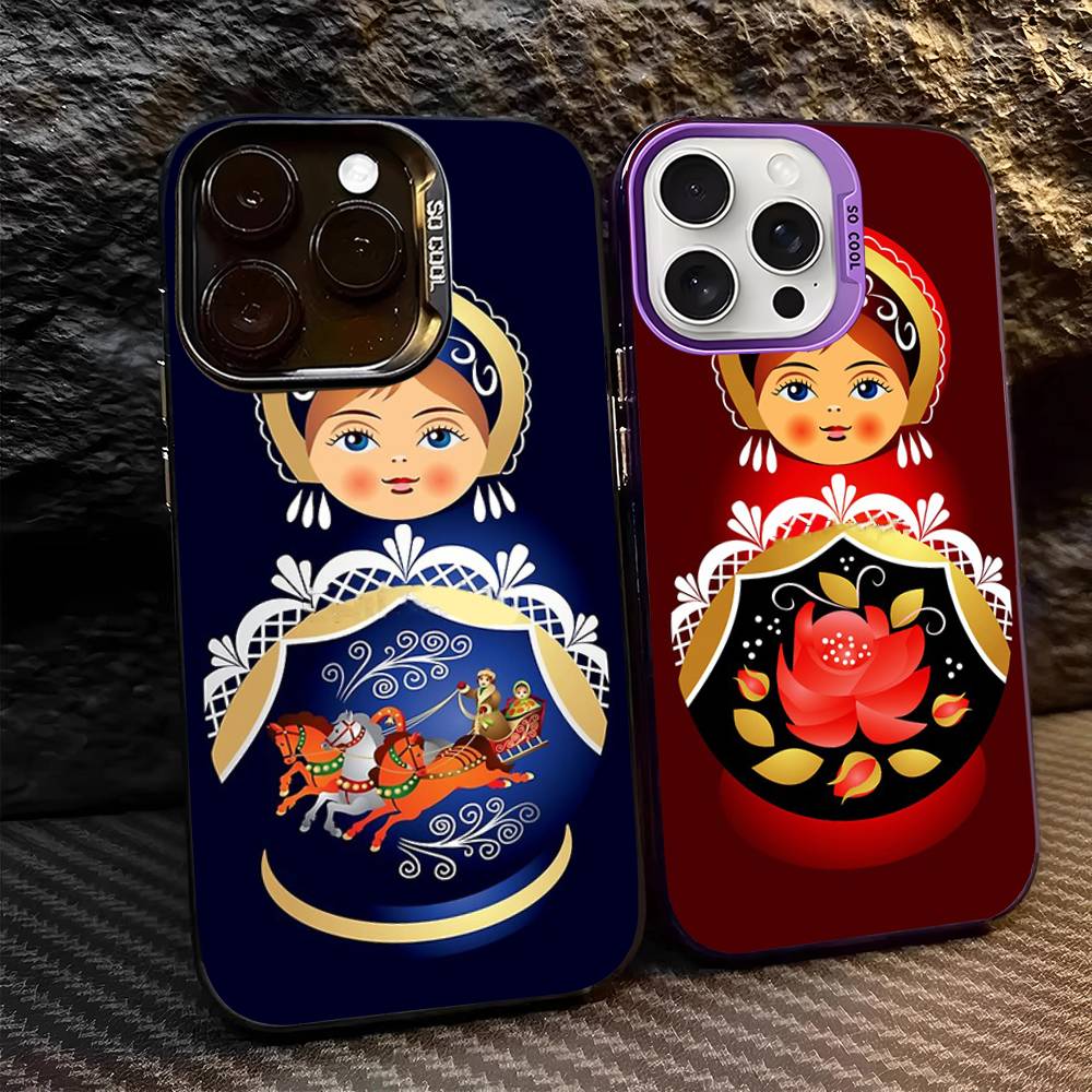 Russian Dolls Matryoshka Cute Phone Case For IPhone 17 16 15 14 13 Pro Max Plus Matte Color Back Cover
