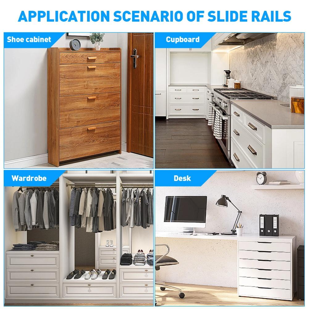 10Pcs Draw Rail Replacement Plastic Drawer Slide 298mm Draw Runners Set  Wardrobe Guide Rail Home Hardware