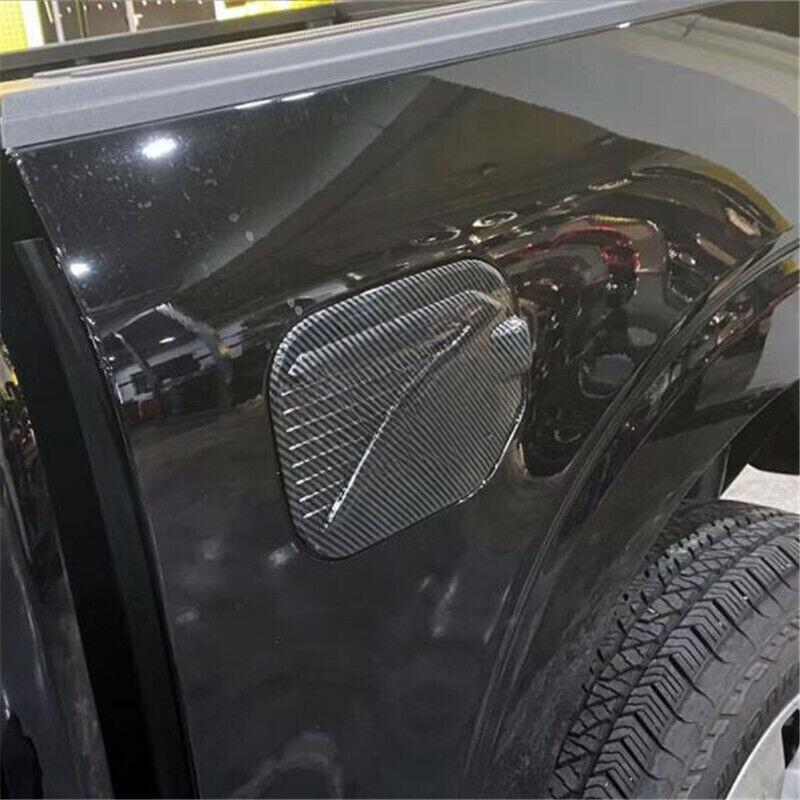 For Ford F-150 F150 2021 2022 2023 Carbon Fiber Oil Fuel Tank Gas Cap Cover Trim