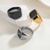 Titanium Steel Jewelry European and American Simple Bare Body Square Men's Ring Oil Dripping