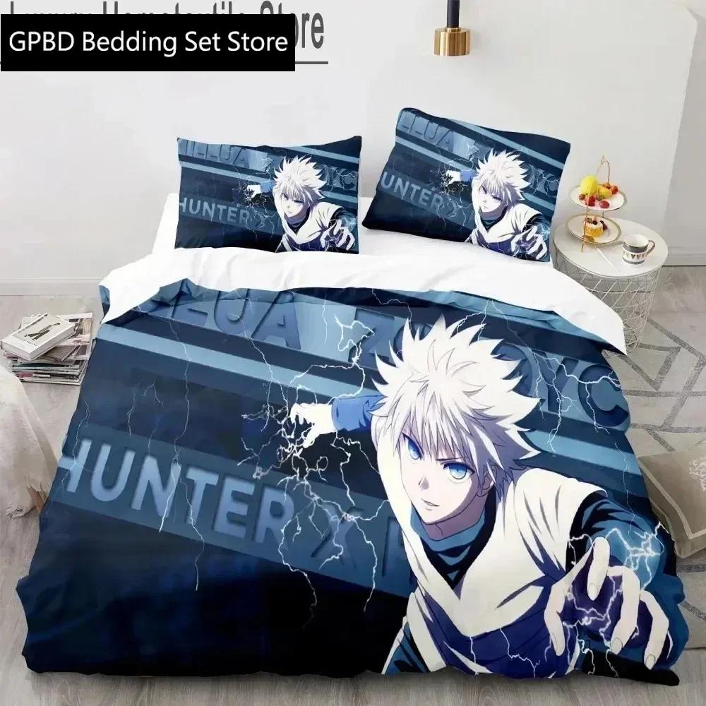3d Anime Hunter X Hunter Bedding Set Duvet Cover Bed Set Quilt Cover Pillowcase Comforter King Queen Size Boys Adult Bedding Set