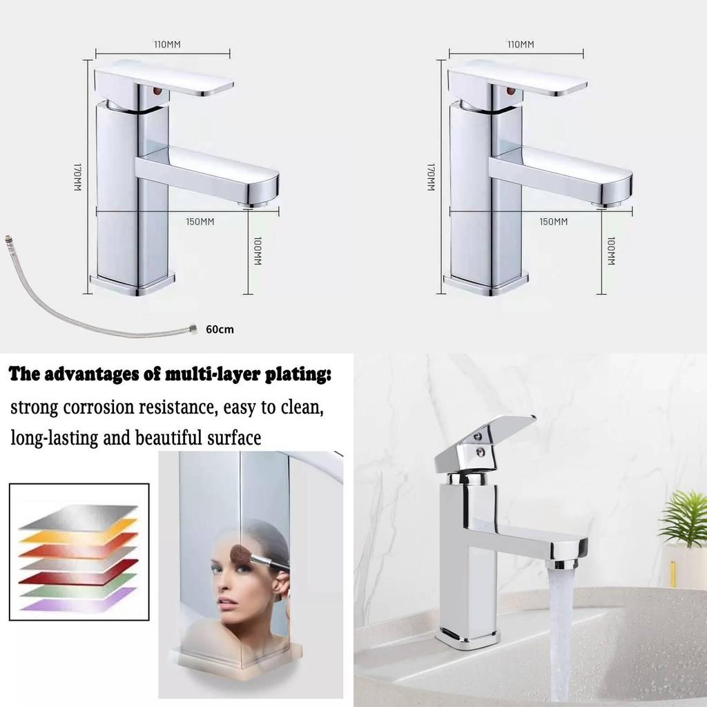 Versatile Black Basin Faucet For Hot And Cold Water Modern Design For Home Bathrooms