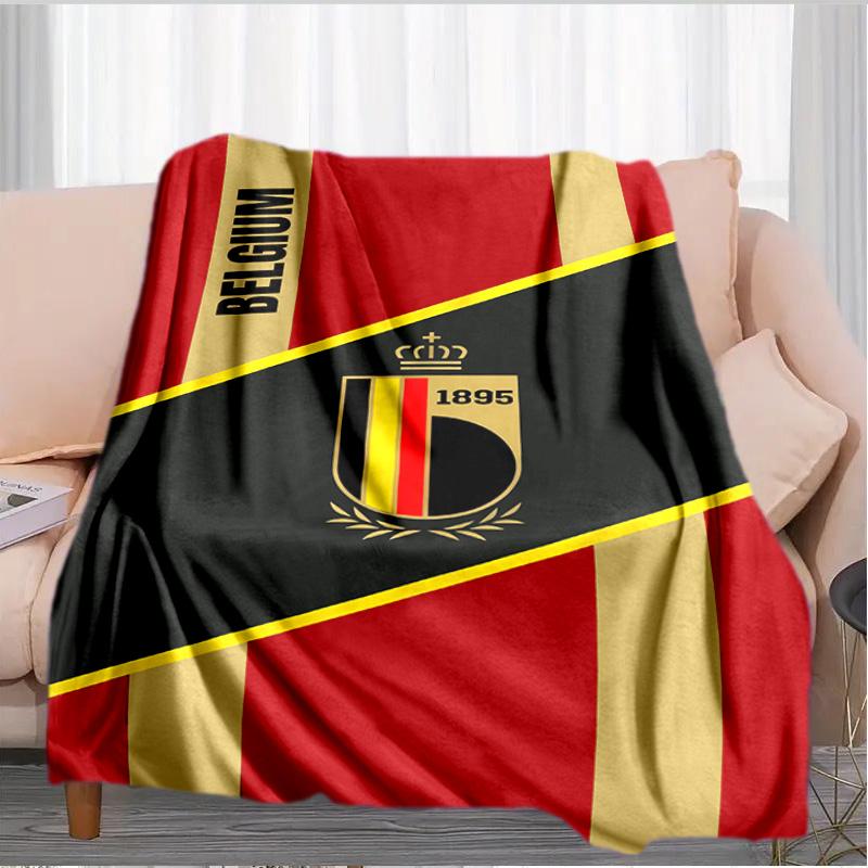 Belgian Football Association Emblem Blanket Suitable for Sofas, Beds, Offices, And Camping - Perfect Gift for Halloween Christmas