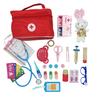 Läkare Leksaker för Barn Set Barn Trä Låtsasleksats Spel för Flickor Pojkar Röd Medicinsk Tandläkare Medicinlåda Tygpåsar