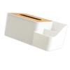 Multifunction Tissue Box Simple 2 Compartments Sturdy PP Wooden Board Rectangular Tissue Box Cover F
