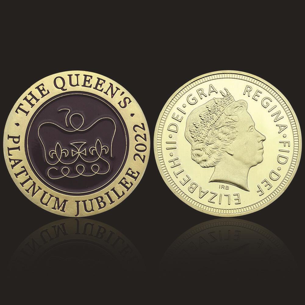 2022 Queen s 70th Anniversary Commemorative Coin, Gold Queen Challenge Coin золотой
