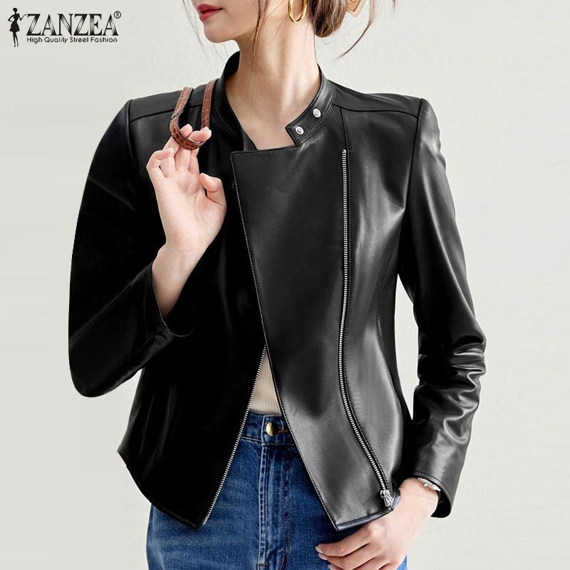 Veste/Blouson Simili-Cuir PU Femme - Taille L & XL - Style Moto - Neuf Avec Étiquettes