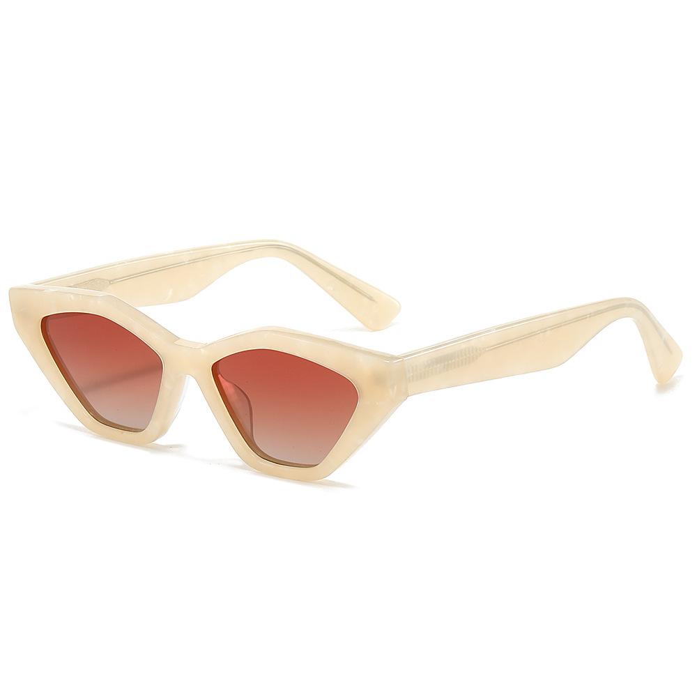 New Fashion Acetate Cat Eye Women Sunglasses High-end Personality Men Outdoor Sports Sunshade UV400 Driving Polarized Sunglasses as picture