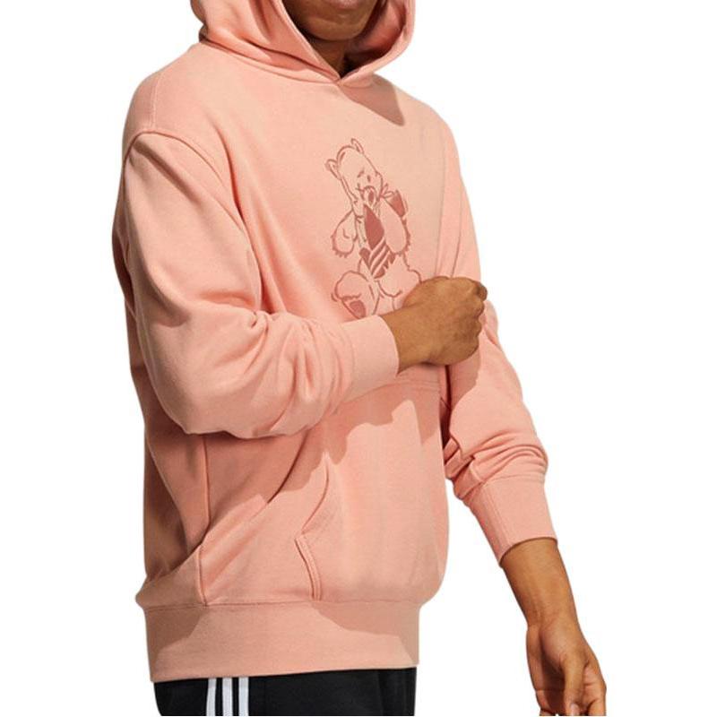 adidas Originals Solid Color Bear Logo Patch Hoodie Unisex Hoodies Pink HJ7820
